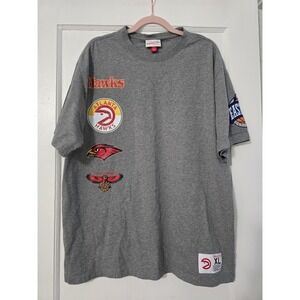 Mitchell & Ness NBA Atlanta Hawks City Collection Tee Gray T-Shirt Size XL‎